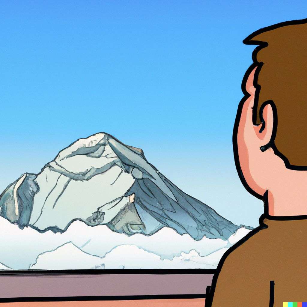 someone gazing at Mount Everest, screenshot from Family Guy